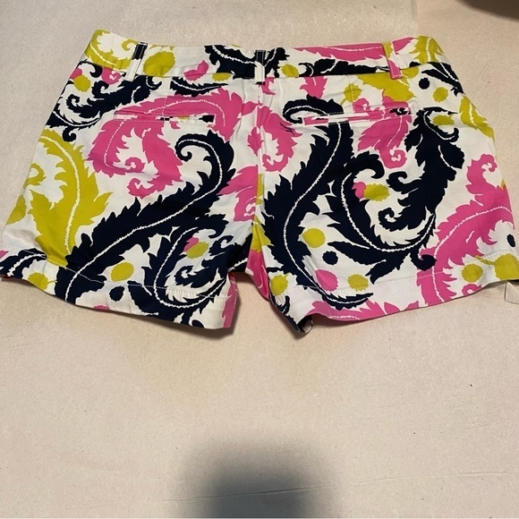 Banana Republic Lime, Pink, Navy, White Floral Print Shorts Cotton Spandex 6P - Picture 3 of 11